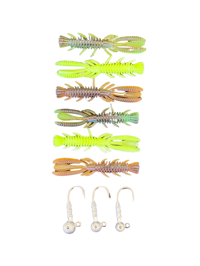 three colors of mantis shrimp lure