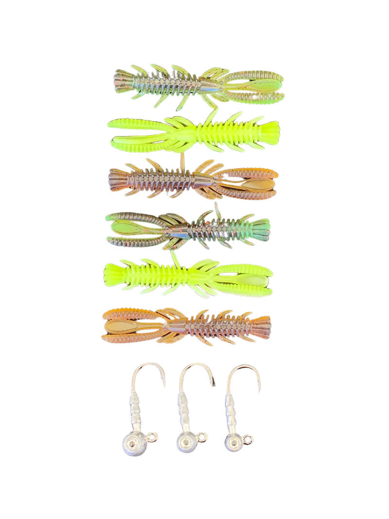 three colors of mantis shrimp lure 
