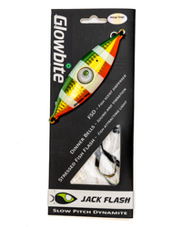 Slow pitch lure with Flashing light and sauce dispenser. Jack Flash 140g in packet