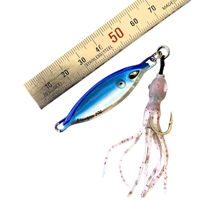 very small lure with squid skirt