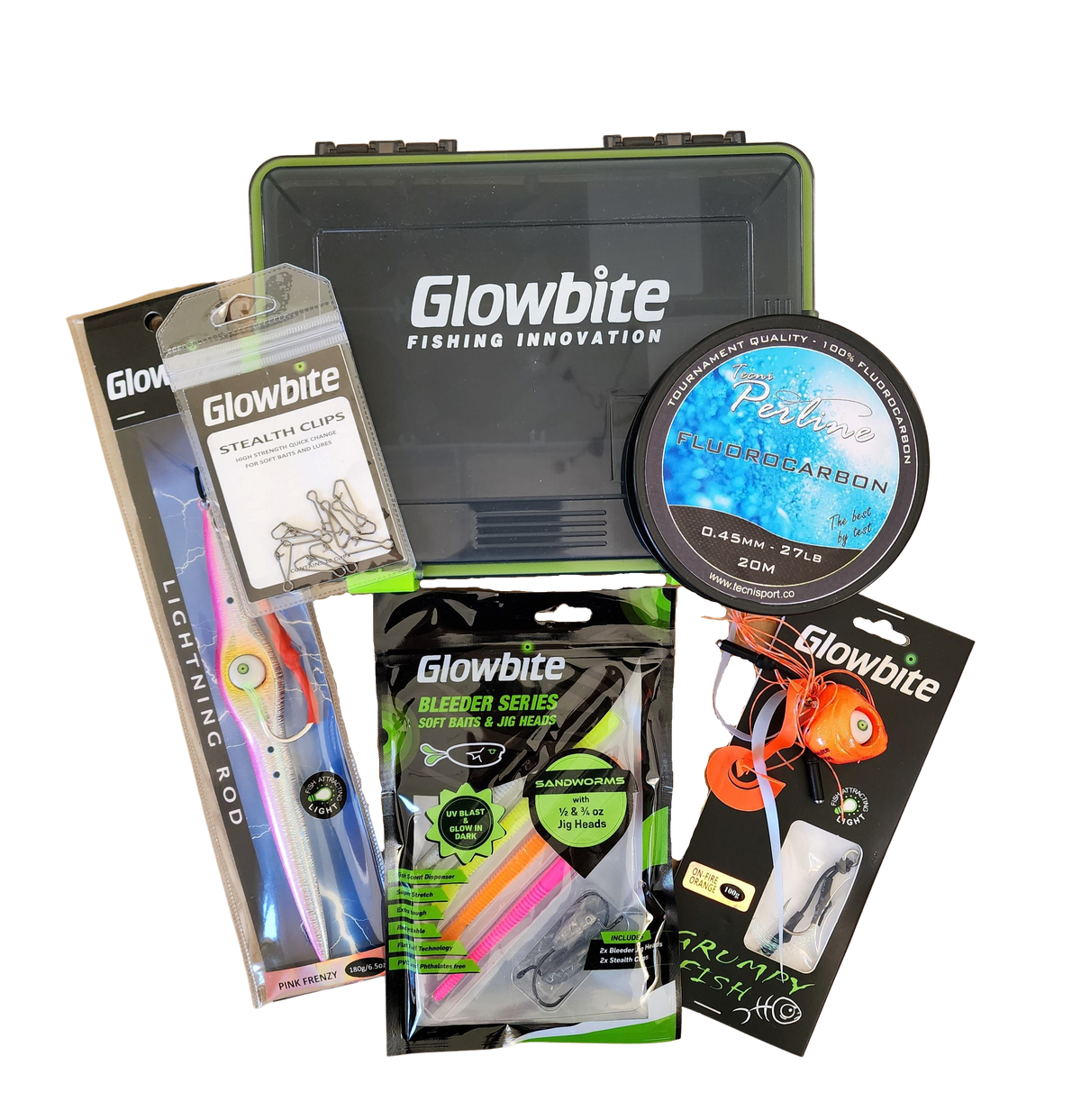 Glowbite lures and tackle box make a great gift idea