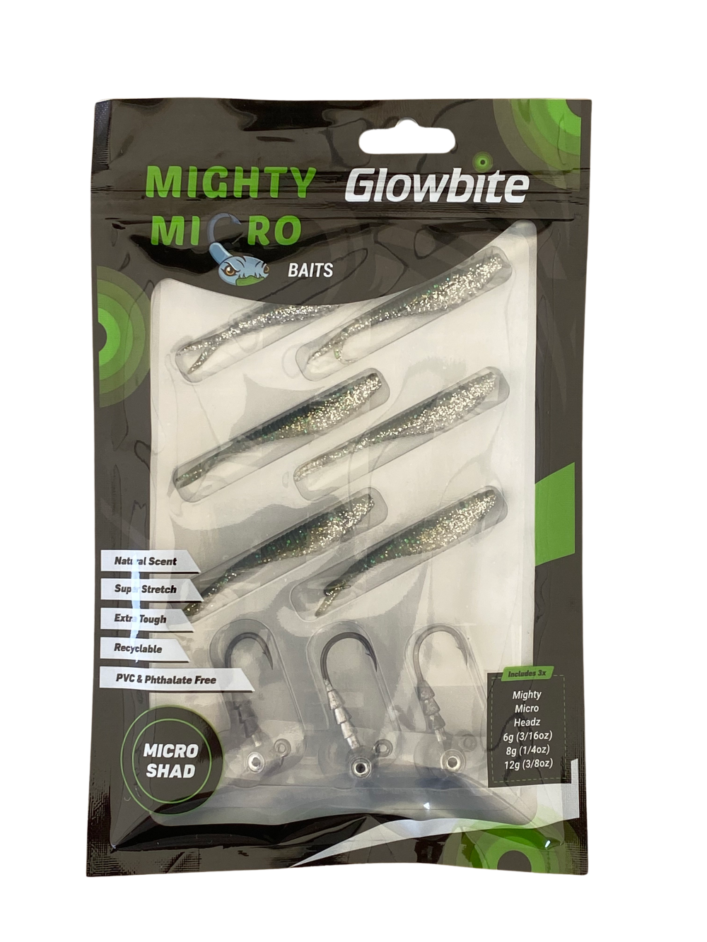 Glowbite Mighty Micro Bait - Micro Shad – Fishing Innovators