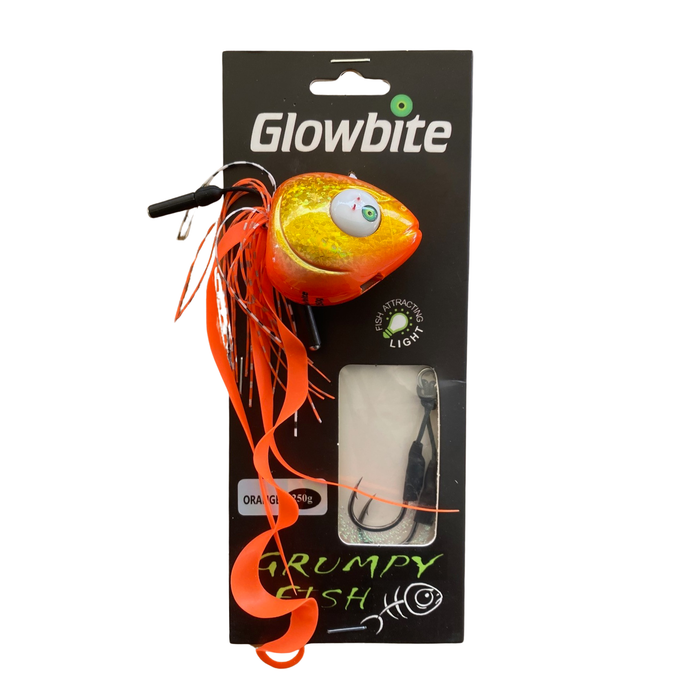 Orange 250g Glowbite lure in packet