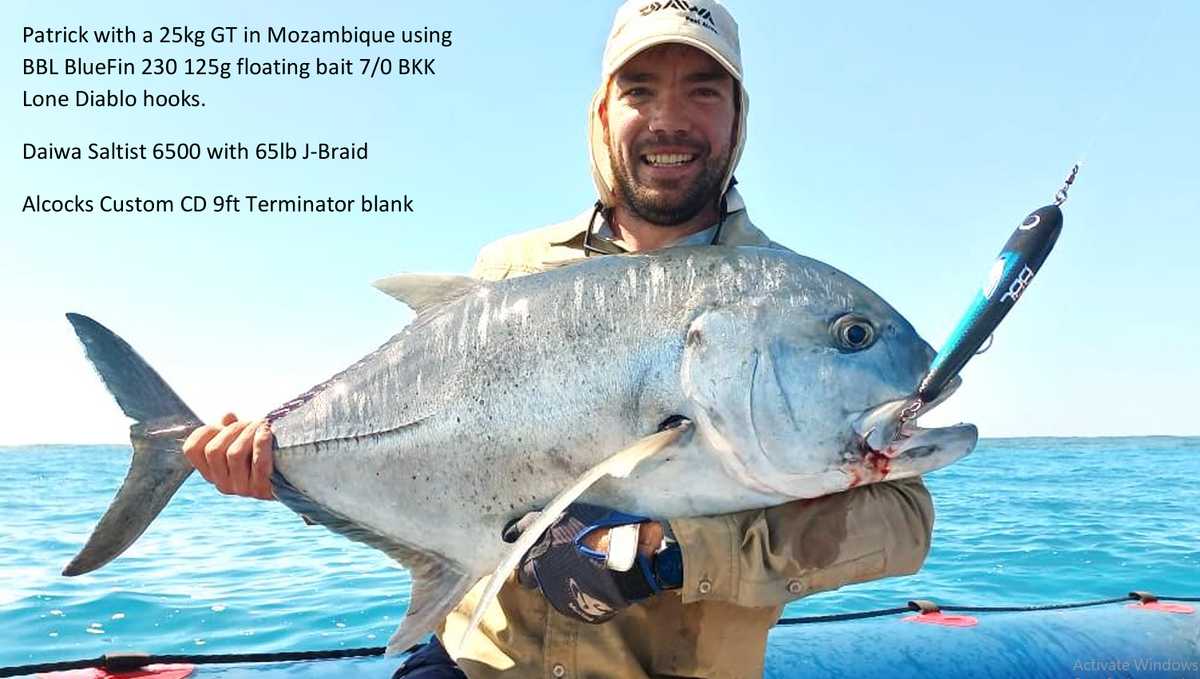 Creator of Big Boy Lures fishing with Blue Fin colour