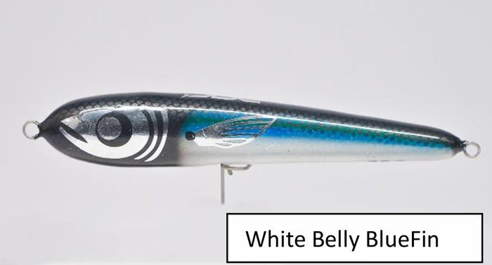 Big Boy Topwater lure in white belly bluefin colour