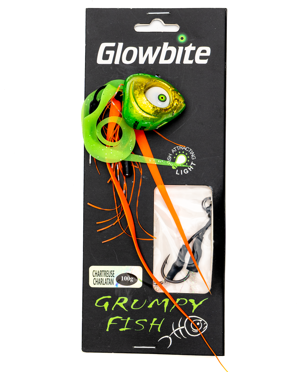 Glowbite Grumpy Fish Slider Lure - Chartreuse Charlatan