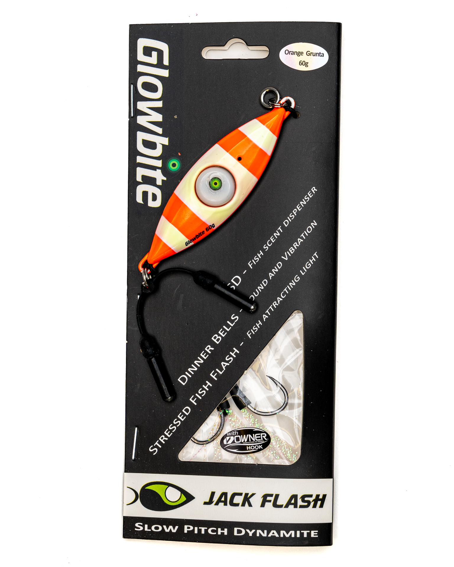 Slow Pitch Jig Glowbite Jack Flash – Orange Grunta – Fishing Innovators