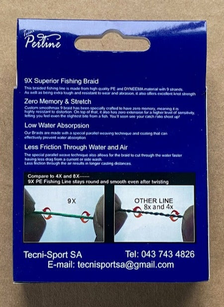 Specifications for braid fishing line