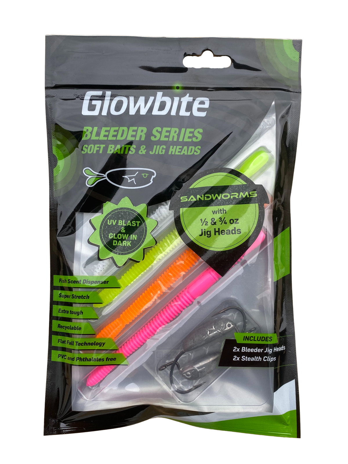 Glowbite SANDWORM soft bait lures