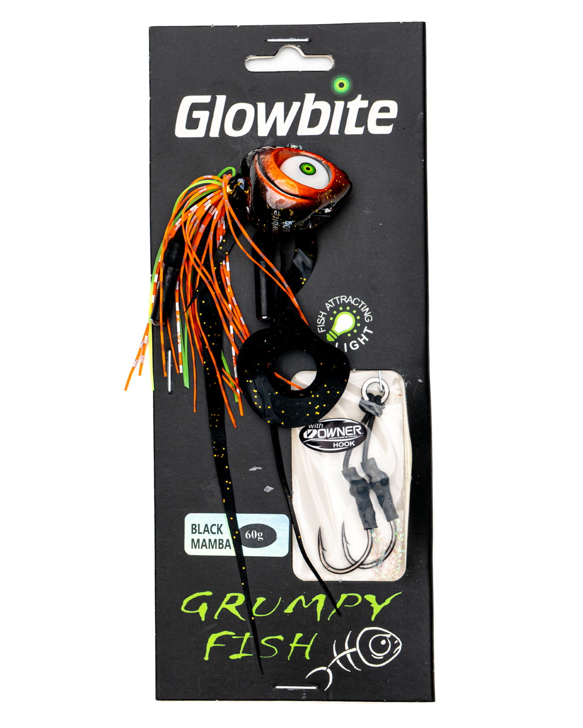 Grumpy Fish Slider fishing lure black 60g in packet